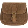 Persaman New York Annie Buckle Suede Crossbody Bag In Brown