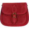 Persaman New York Annie Buckle Suede Crossbody Bag In Red