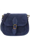 Persaman New York Annie16 Suede Crossbody In Blue