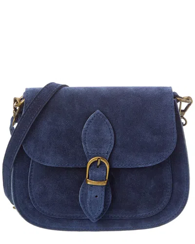 Persaman New York Annie16 Suede Crossbody In Blue