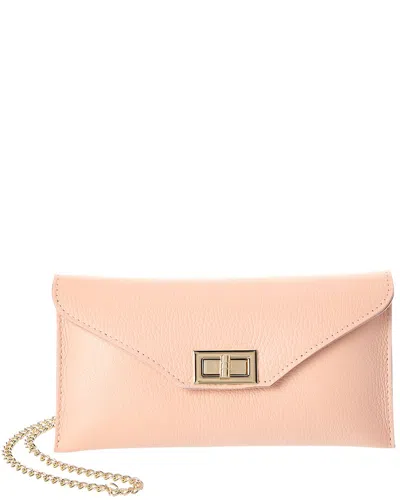 Persaman New York Aurelia 42 Leather Clutch In Pink