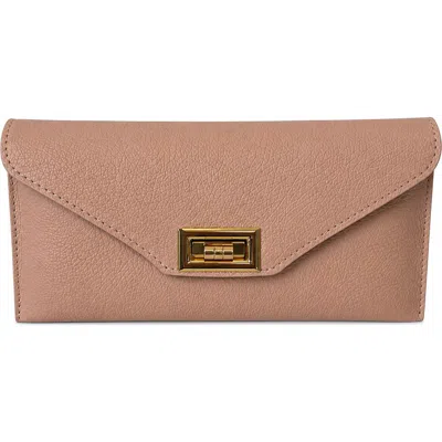 Persaman New York Aurelia Leather Envelope Clutch In Pink