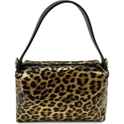 Persaman New York Aurelia Leopard Print Leather Shoulder Bag In Brown