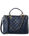 Persaman New York Aurora Quilted Leather Tote In Blue