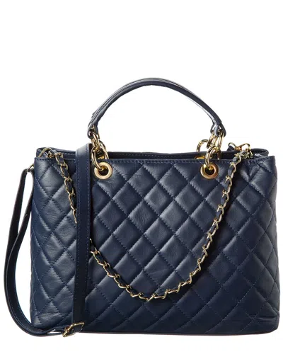 Persaman New York Aurora Quilted Leather Tote In Blue