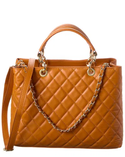 Persaman New York Aurora Quilted Leather Tote In Brown