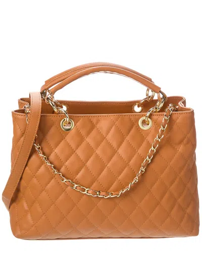 Persaman New York Aurora Quilted Leather Tote In Brown