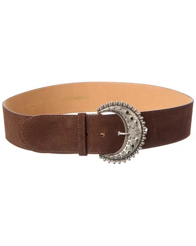 Persaman New York Ava Suede Belt In Brown