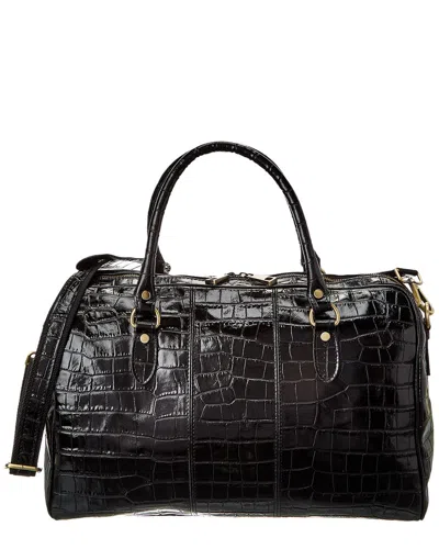 Persaman New York Blake Leather Duffel Bag In Black