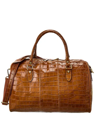Persaman New York Blake Leather Duffel Bag In Brown