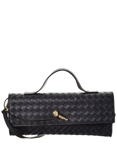 PERSAMAN NEW YORK BONNIE WOVEN LEATHER CLUTCH