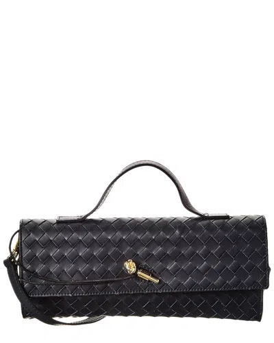 PERSAMAN NEW YORK PERSAMAN NEW YORK BONNIE WOVEN LEATHER CLUTCH