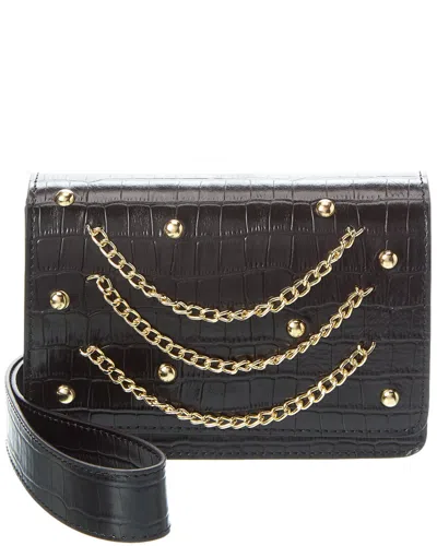 Persaman New York Bonnie13 Leather Clutch In Black