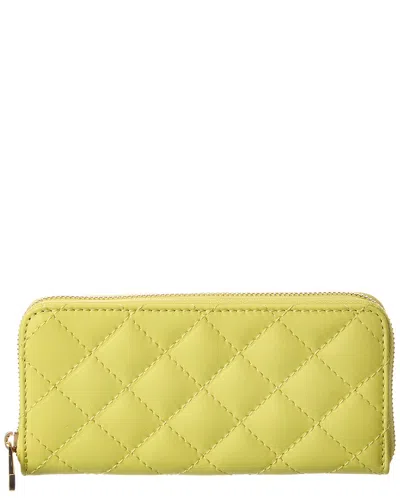 Persaman New York Briar Quilted Leather Wallet In Yellow