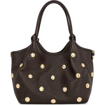 Persaman New York Caterina Studded Leather Tote In Brown