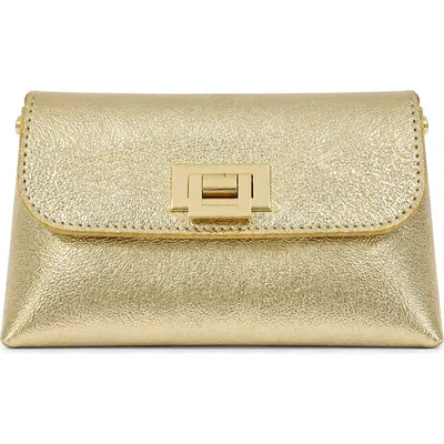 Persaman New York Cecilia Metallic Leather Clutch In Gold
