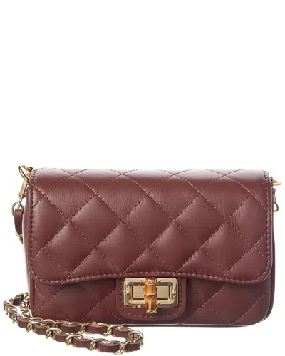 Persaman New York Cinzia Quilted Leather Crossbody In Red