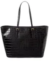 Persaman New York Croc-embossed Leather Tote In Black