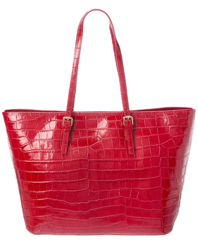 PERSAMAN NEW YORK PERSAMAN NEW YORK CROC-EMBOSSED LEATHER TOTE