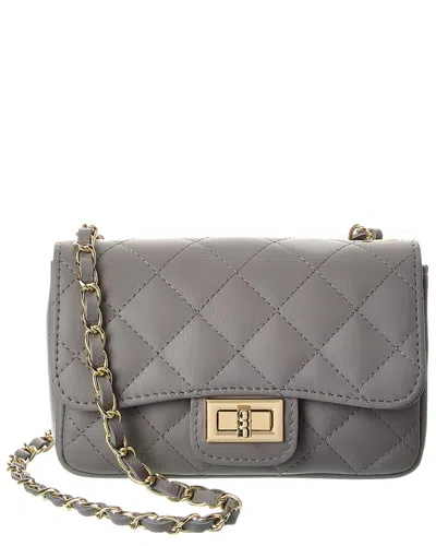 Persaman New York Cynthia Quilted Leather Crossbody In Gray