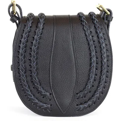 Persaman New York Daisy Braided Crossbody Bag In Black