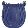 Persaman New York Daisy16 Braided Leather Crossbody In Blue