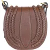 Persaman New York Daisy Braided Crossbody Bag In Brown