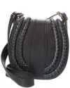 Persaman New York Daisy16 Braided Leather Crossbody In Black