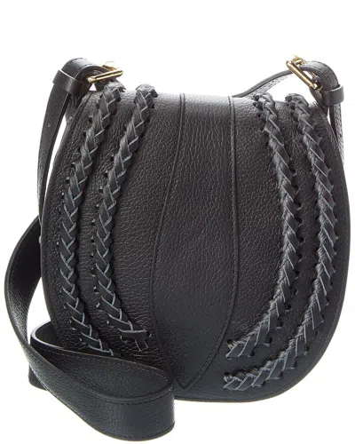 Persaman New York Daisy16 Braided Leather Crossbody In Black