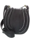 Persaman New York Daisy16 Braided Leather Crossbody In Black