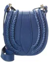 Persaman New York Daisy16 Braided Leather Crossbody In Blue
