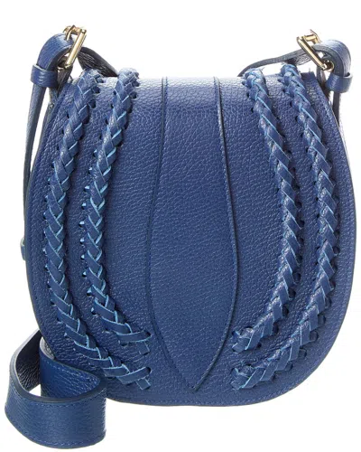 Persaman New York Daisy16 Braided Leather Crossbody In Blue