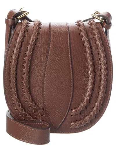 Persaman New York Daisy16 Braided Leather Crossbody In Brown