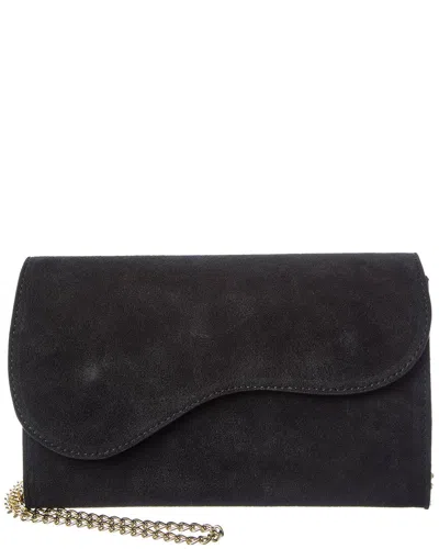 Persaman New York Dora Suede Clutch In Black