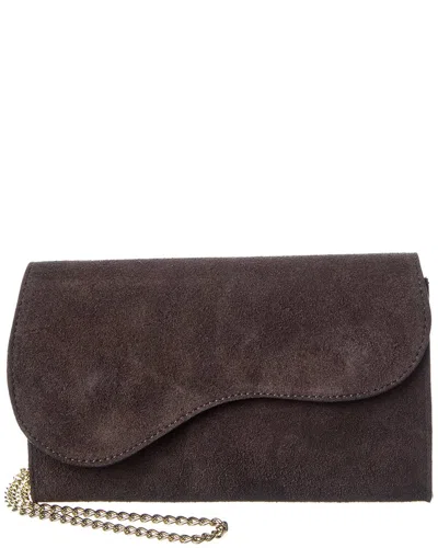 Persaman New York Dora Suede Clutch In Brown