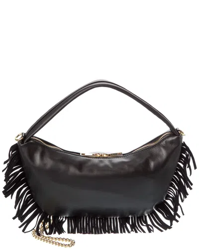 Persaman New York Dua Fringe Leather Shoulder Bag In Black