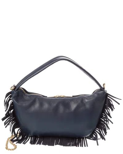 Persaman New York Dua Fringe Leather Shoulder Bag In Blue