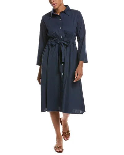 Persaman New York Elastic Waist Dress In Blue