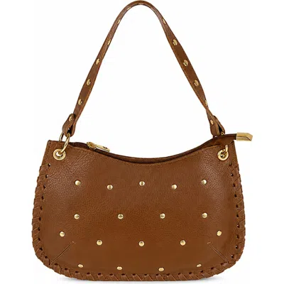 Persaman New York Elisabetta Studded Leather Shoulder Bag In Brown