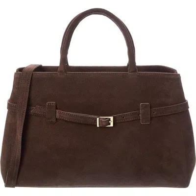 Persaman New York Elspeth 92 Suede Shoulder Bag In Brown
