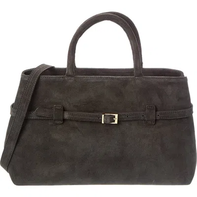 Persaman New York Elspeth 92 Suede Shoulder Bag In Gray