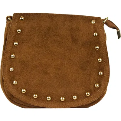 Persaman New York Elvira 18 Studded Crossbody Bag In Brown