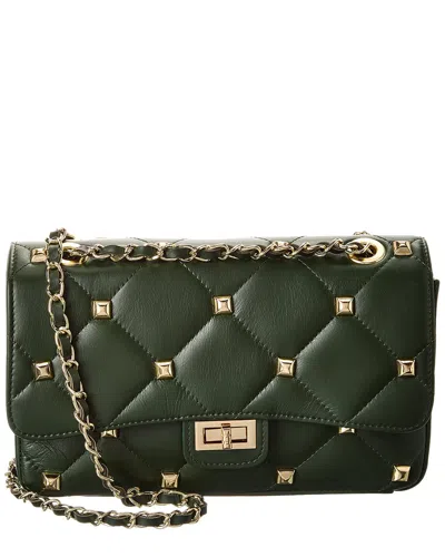 Persaman New York Embla Quilted Leather Crossbody In Green
