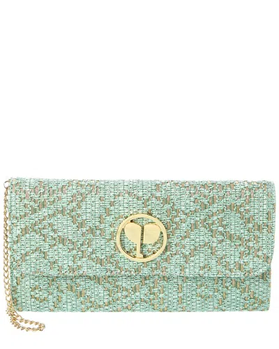 Persaman New York Esme Raffia Clutch In Blue