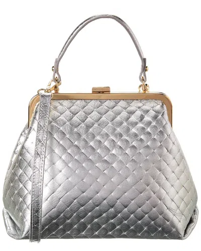 Persaman New York Estelle Kisslock Leather Satchel