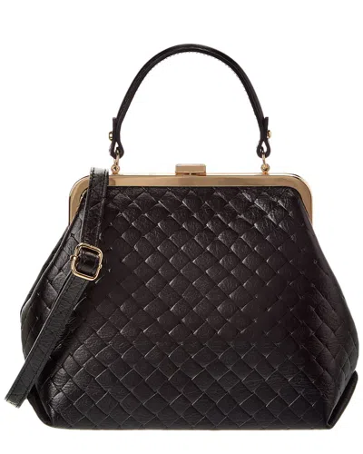 Persaman New York Estelle Kisslock Leather Satchel