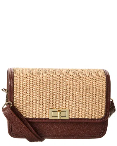 Persaman New York Eva Straw & Leather Crossbody