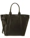 Persaman New York Freya Whipstitched Leather Tote In Black