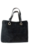 Persaman New York Gaia 18 Suede Tote In Black