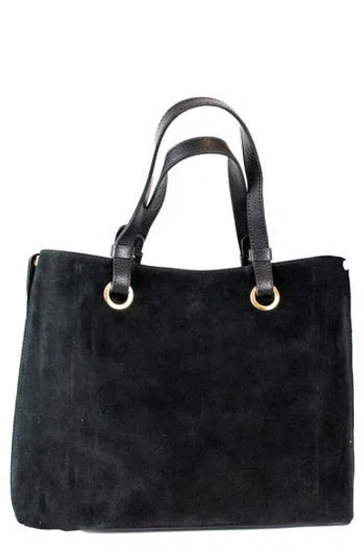 Persaman New York Gaia 18 Suede Tote In Black